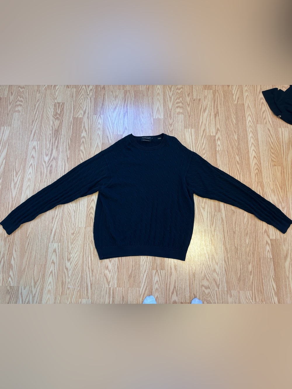 Donald J. Trump Signature Collection Men's black Cable Knit Crewneck Sweater XL